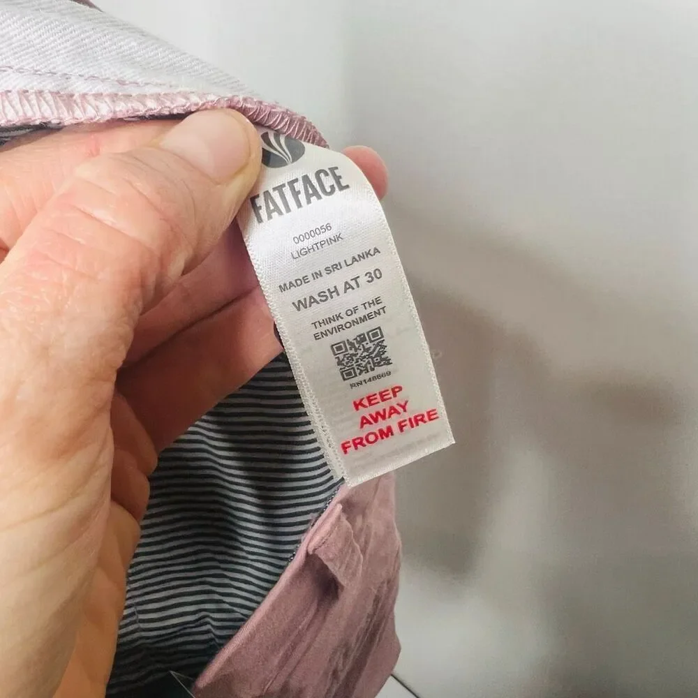 Fat Face Mawes Organic Chino Shorts Light Pink W 30, 10